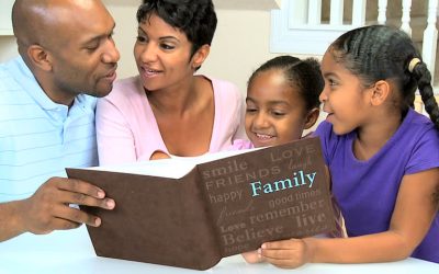 Family Father and Mother with two children